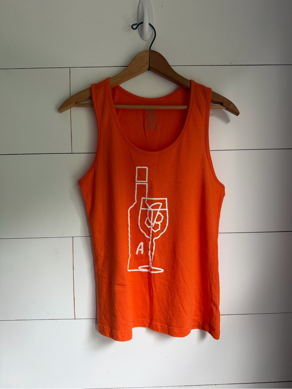 Orange Aperol Spritz Graphic Tank with Wine Bottle & Glass